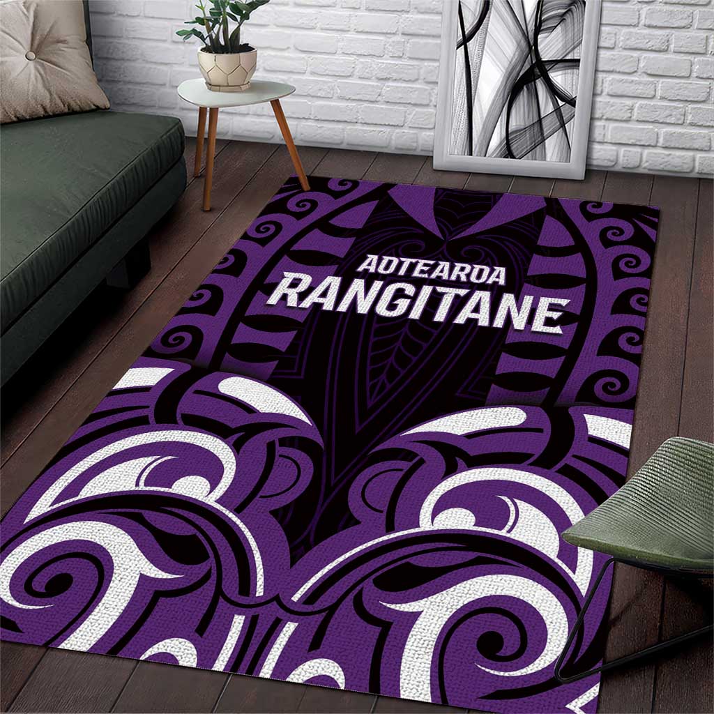 Aotearoa Rangitane Area Rug Maori Pattern New Zealand DT05 Purple - Polynesian Pride