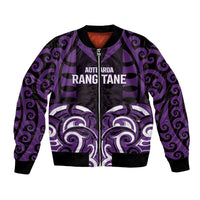 Custom Aotearoa Rangitane Bomber Jacket Maori Pattern New Zealand DT05 Unisex Purple - Polynesian Pride
