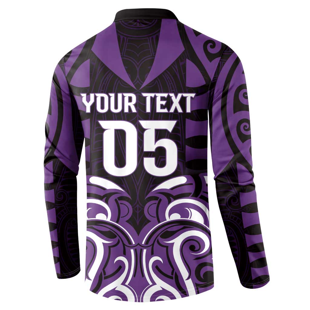 Custom Aotearoa Rangitane Button Sweatshirt Maori Pattern New Zealand - Polynesian Pride