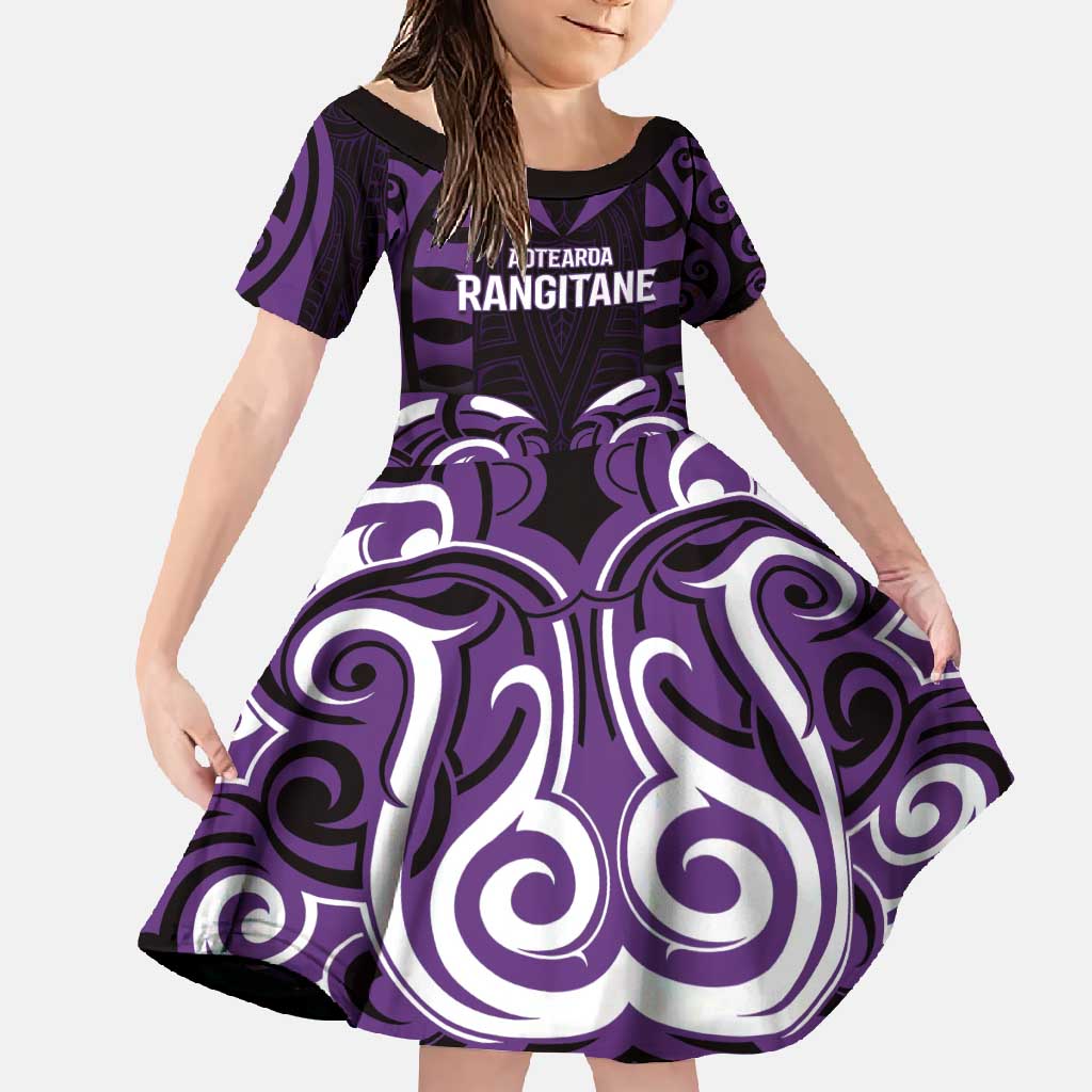 Custom Aotearoa Rangitane Family Matching Off Shoulder Maxi Dress and Hawaiian Shirt Maori Pattern New Zealand - Polynesian Pride