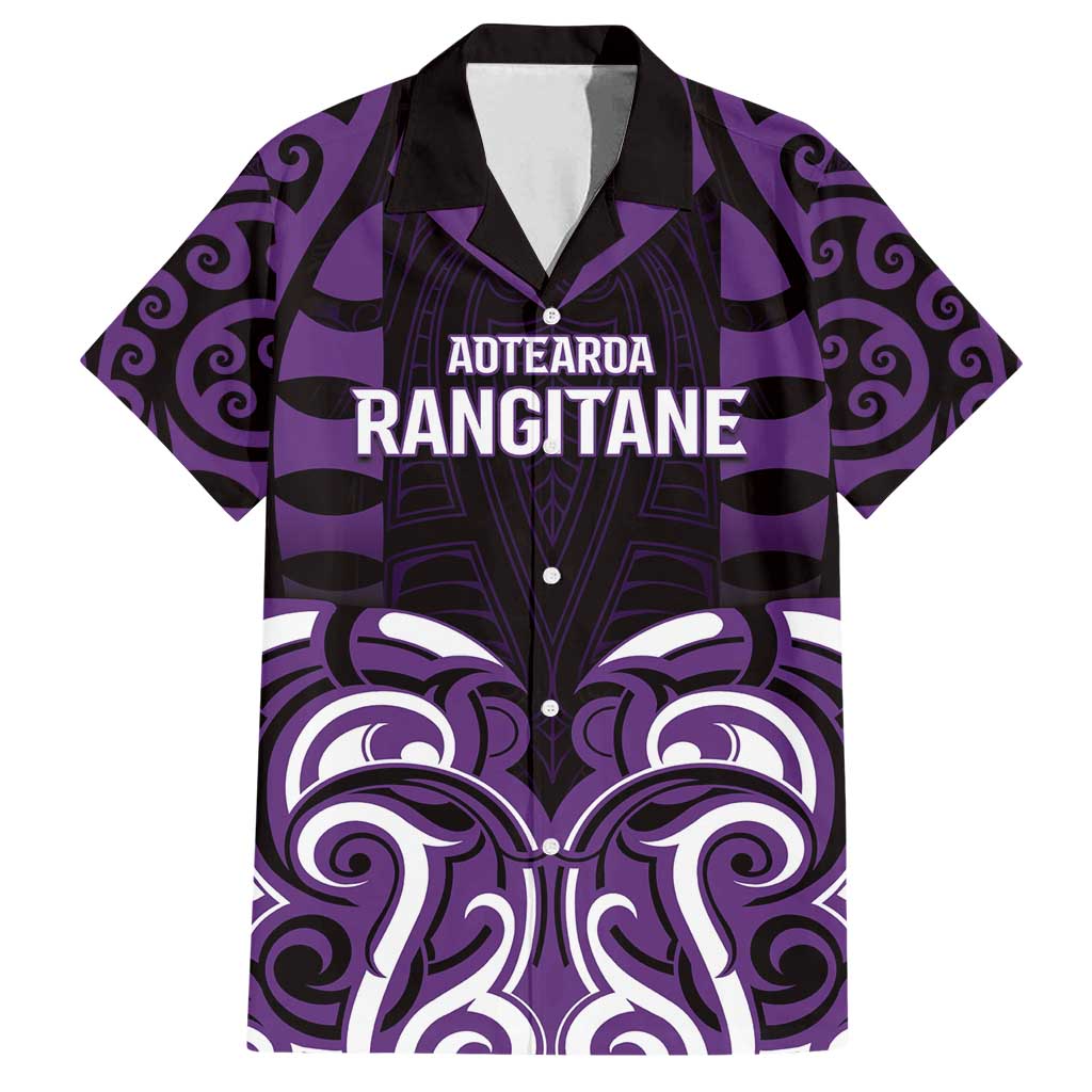 Custom Aotearoa Rangitane Family Matching Off Shoulder Short Dress and Hawaiian Shirt Maori Pattern New Zealand - Polynesian Pride