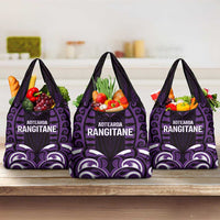 Aotearoa Rangitane Grocery Bag Maori Pattern New Zealand DT05 3-pack One Size Purple - Polynesian Pride