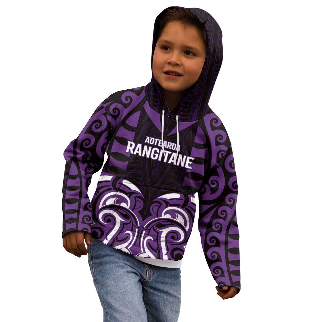 Custom Aotearoa Rangitane Kid Hoodie Maori Pattern New Zealand - Polynesian Pride
