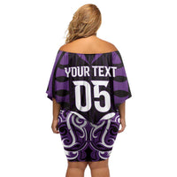 Custom Aotearoa Rangitane Off Shoulder Short Dress Maori Pattern New Zealand - Polynesian Pride