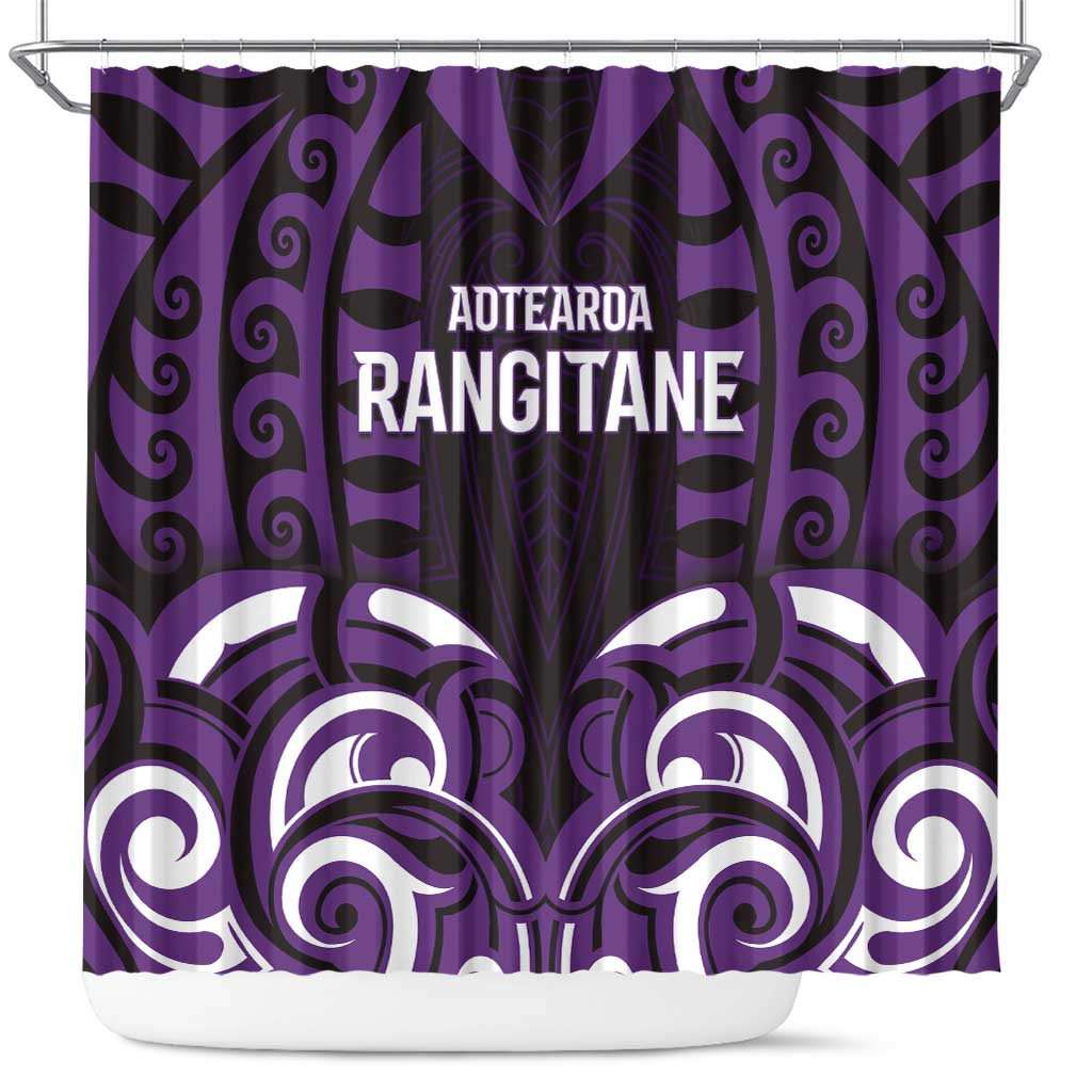 Aotearoa Rangitane Shower Curtain Maori Pattern New Zealand - Polynesian Pride