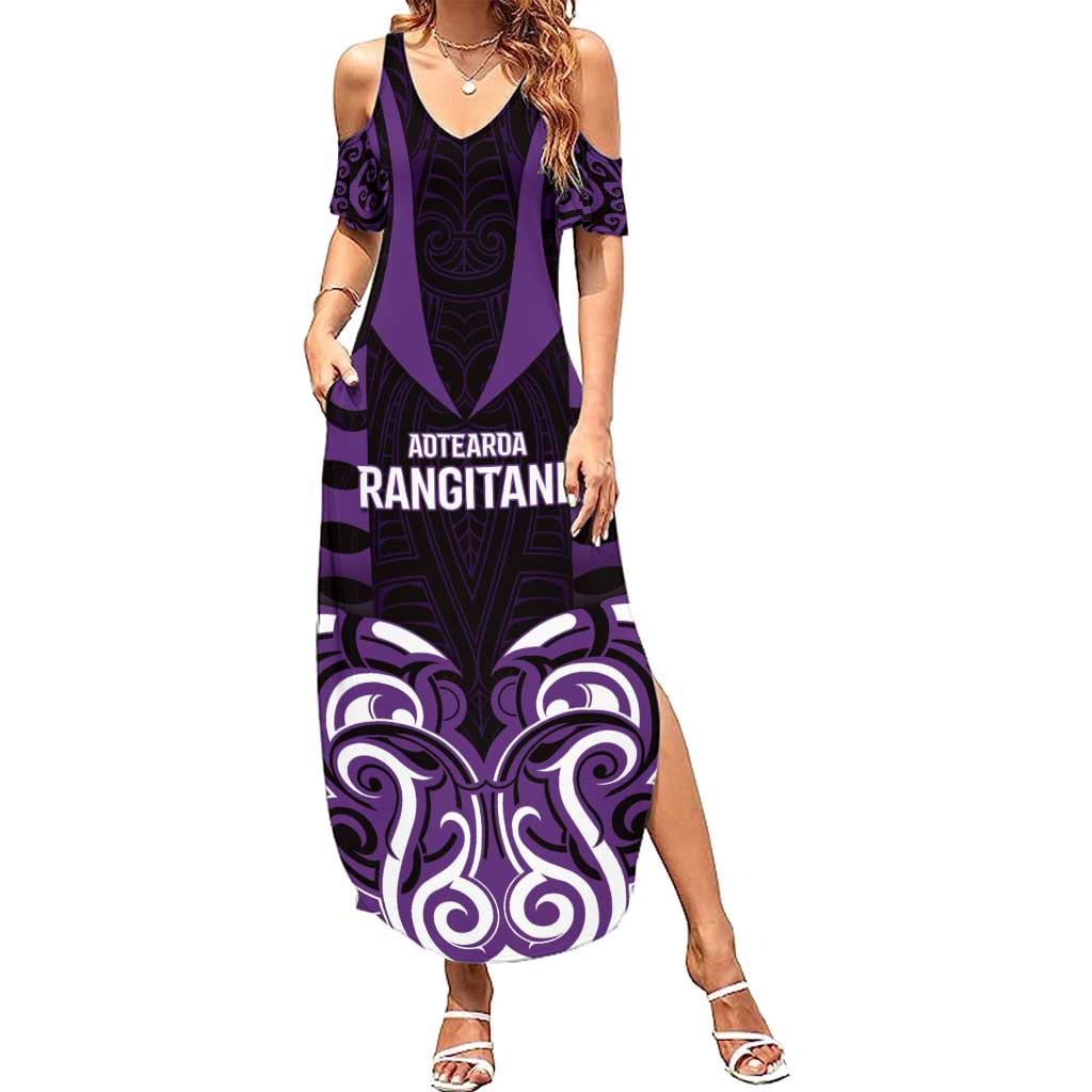 Custom Aotearoa Rangitane Summer Maxi Dress Maori Pattern New Zealand - Polynesian Pride