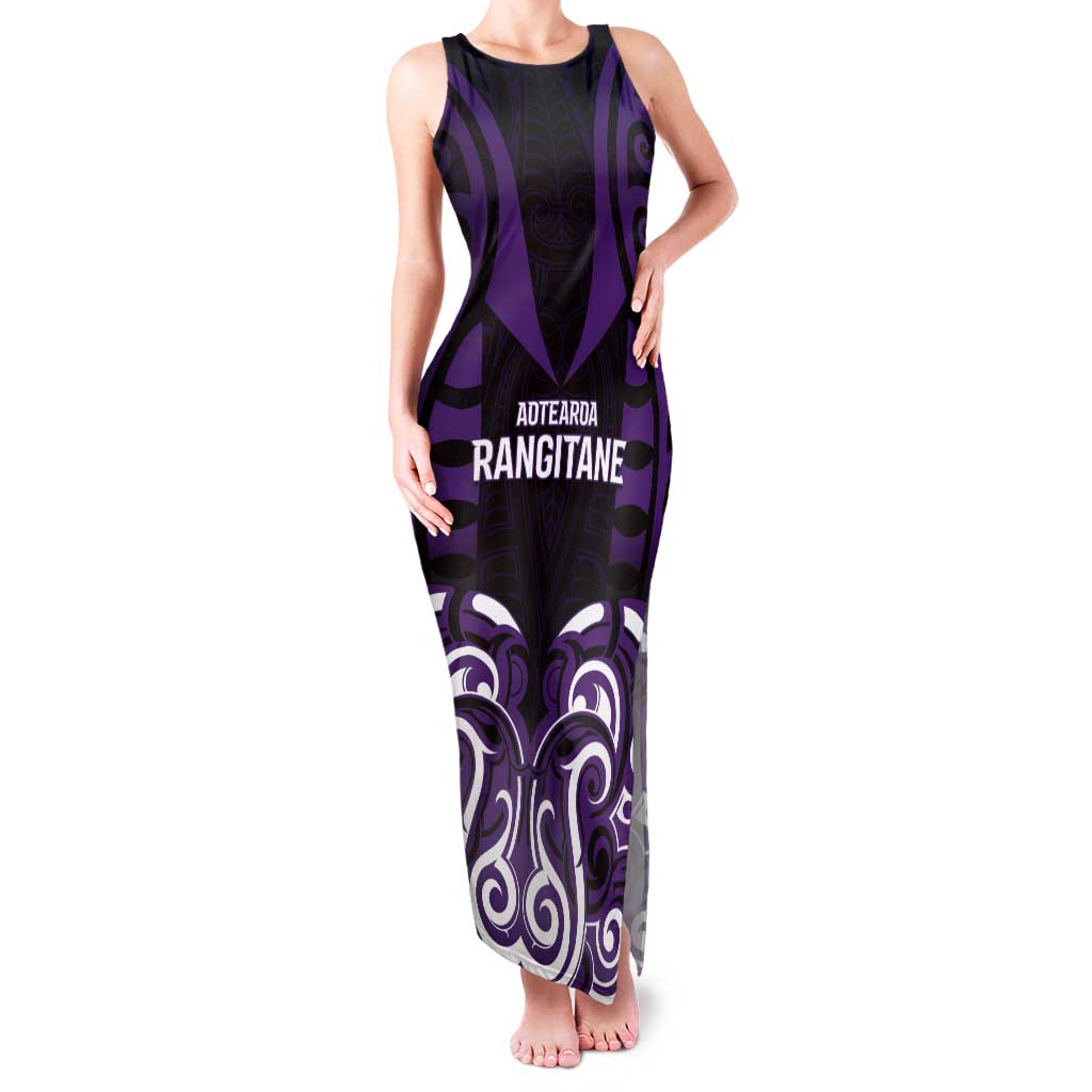 Custom Aotearoa Rangitane Tank Maxi Dress Maori Pattern New Zealand - Polynesian Pride