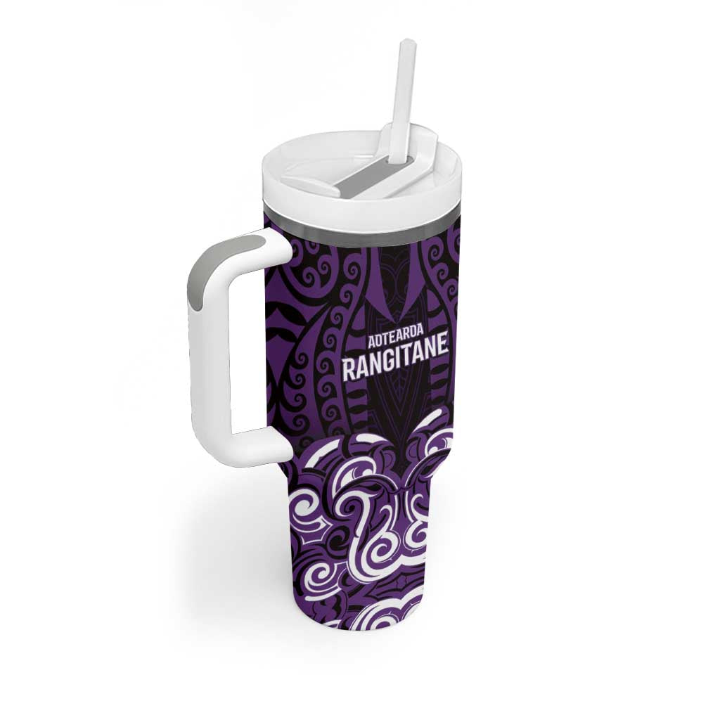 Custom Aotearoa Rangitane Tumbler With Handle Maori Pattern New Zealand DT05 - Polynesian Pride