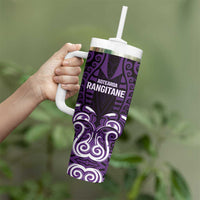 Custom Aotearoa Rangitane Tumbler With Handle Maori Pattern New Zealand DT05 - Polynesian Pride