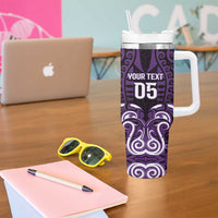 Custom Aotearoa Rangitane Tumbler With Handle Maori Pattern New Zealand DT05 - Polynesian Pride
