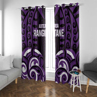 Aotearoa Rangitane Window Curtain Maori Pattern New Zealand DT05 With Grommets Purple - Polynesian Pride