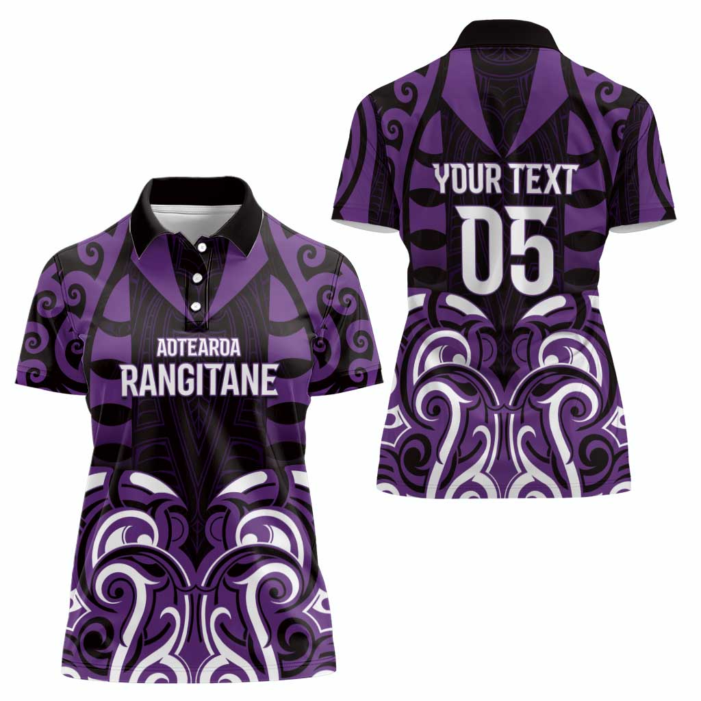 Custom Aotearoa Rangitane Women Polo Shirt Maori Pattern New Zealand - Polynesian Pride