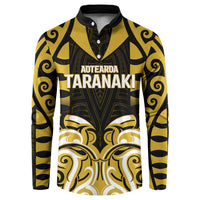 Custom Aotearoa Taranaki Button Sweatshirt Maori Pattern New Zealand - Polynesian Pride