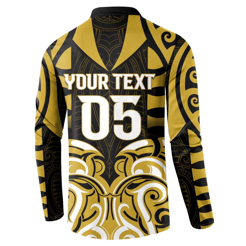 Custom Aotearoa Taranaki Button Sweatshirt Maori Pattern New Zealand - Polynesian Pride