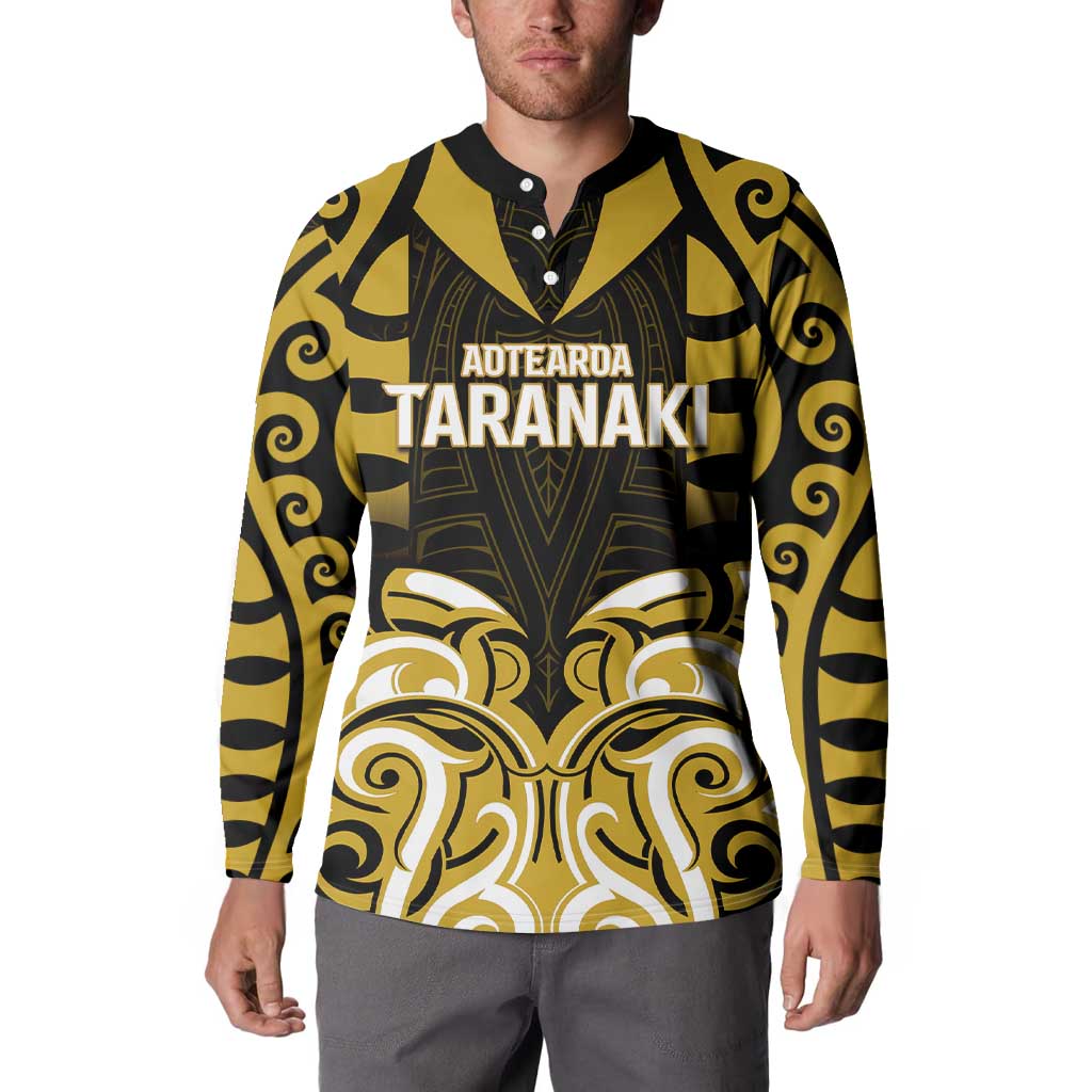 Custom Aotearoa Taranaki Button Sweatshirt Maori Pattern New Zealand - Polynesian Pride