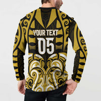 Custom Aotearoa Taranaki Button Sweatshirt Maori Pattern New Zealand - Polynesian Pride