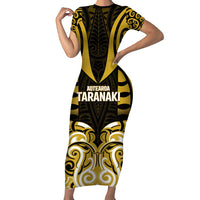 Custom Aotearoa Taranaki Family Matching Short Sleeve Bodycon Dress and Hawaiian Shirt Maori Pattern New Zealand - Polynesian Pride