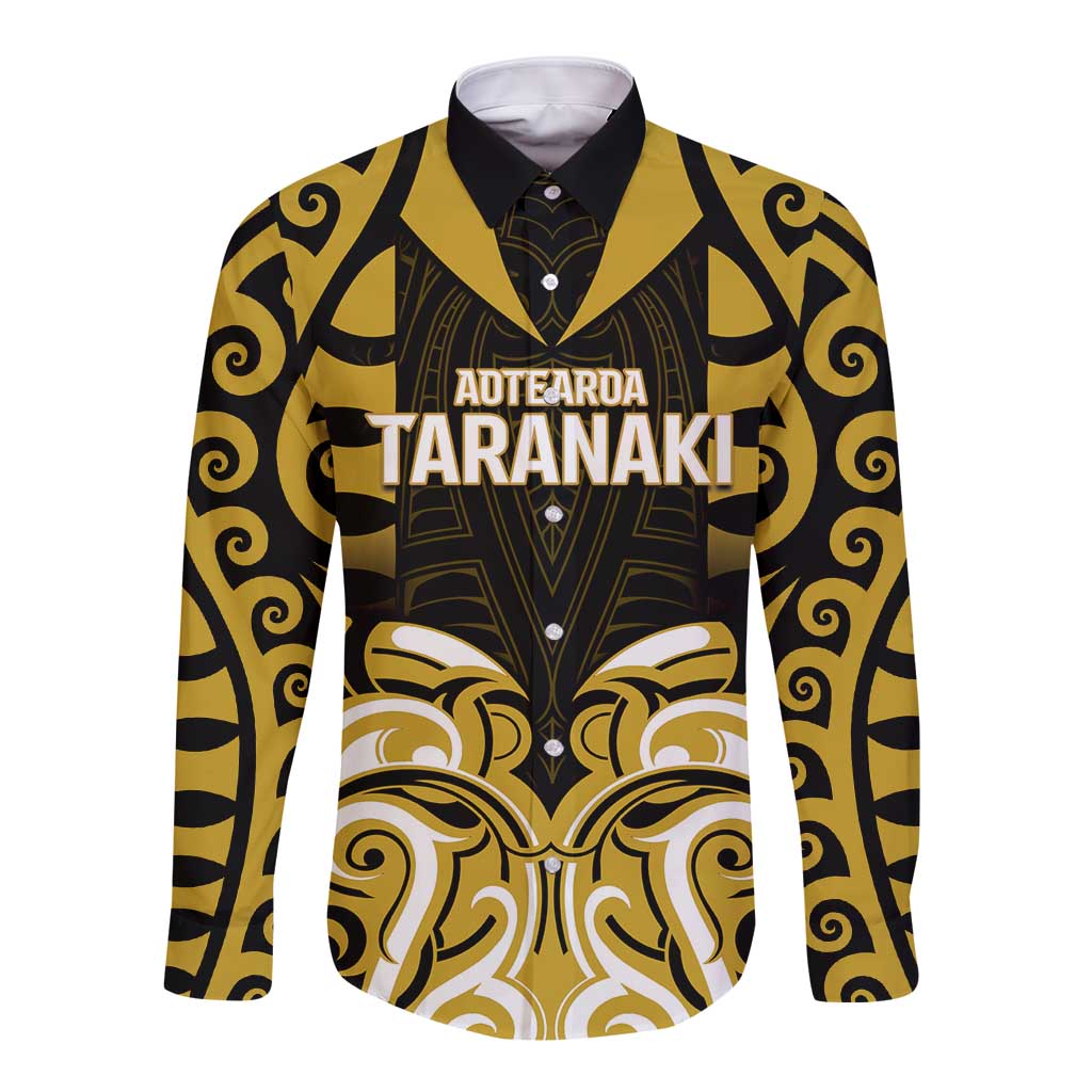 Custom Aotearoa Taranaki Long Sleeve Button Shirt Maori Pattern New Zealand - Polynesian Pride