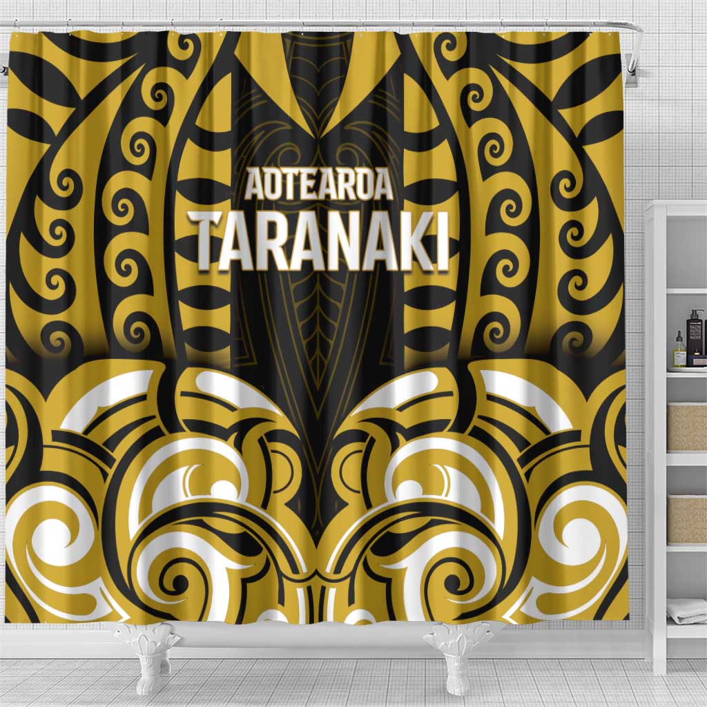 Aotearoa Taranaki Shower Curtain Maori Pattern New Zealand - Polynesian Pride
