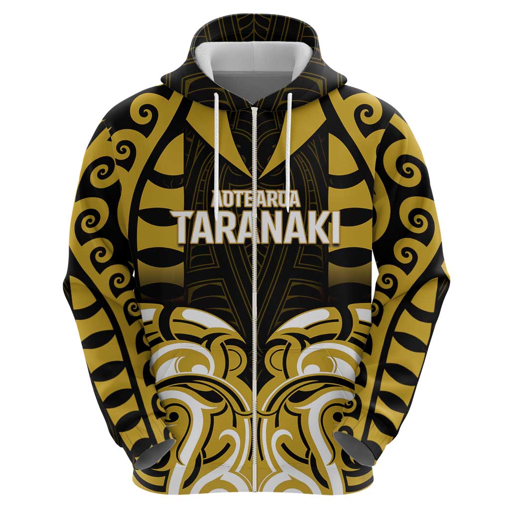 Custom Aotearoa Taranaki Zip Hoodie Maori Pattern New Zealand DT05 - Polynesian Pride