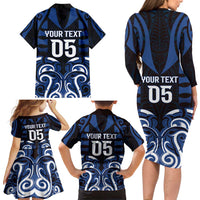 Custom Aotearoa Ngati Tuwharetoa Family Matching Long Sleeve Bodycon Dress and Hawaiian Shirt Maori Pattern New Zealand - Polynesian Pride