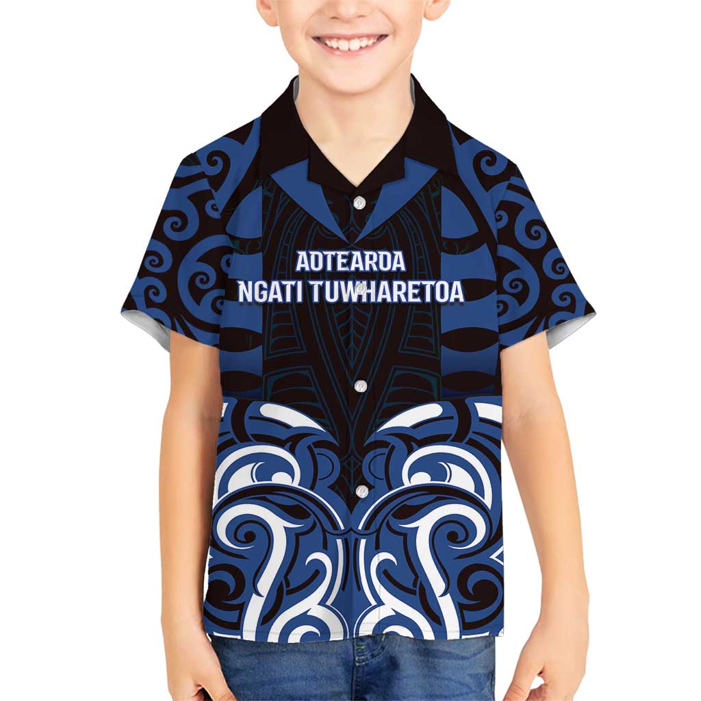 Custom Aotearoa Ngati Tuwharetoa Family Matching Off Shoulder Maxi Dress and Hawaiian Shirt Maori Pattern New Zealand - Polynesian Pride