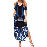 Custom Aotearoa Ngati Tuwharetoa Family Matching Summer Maxi Dress and Hawaiian Shirt Maori Pattern New Zealand - Polynesian Pride