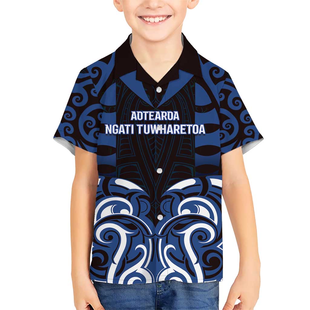 Custom Aotearoa Ngati Tuwharetoa Kid Hawaiian Shirt Maori Pattern New Zealand - Polynesian Pride