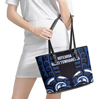 Aotearoa Ngati Tuwharetoa Leather Tote Bag Maori Pattern New Zealand - Polynesian Pride