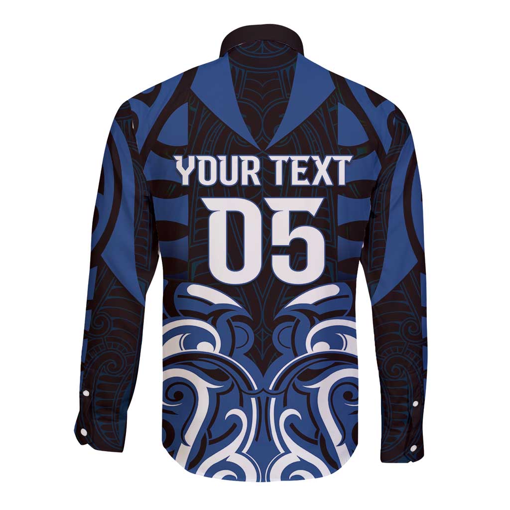 Custom Aotearoa Ngati Tuwharetoa Long Sleeve Button Shirt Maori Pattern New Zealand - Polynesian Pride