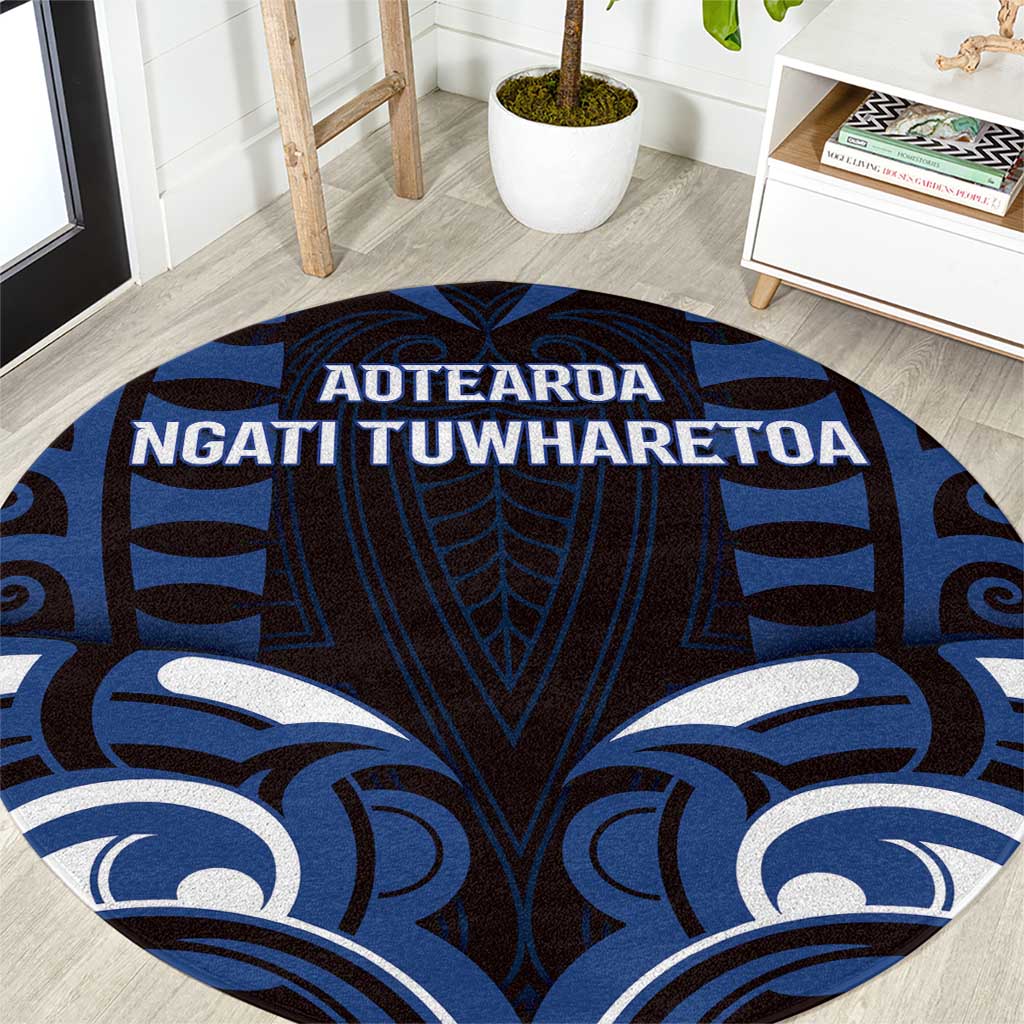 Aotearoa Ngati Tuwharetoa Round Carpet Maori Pattern New Zealand - Polynesian Pride