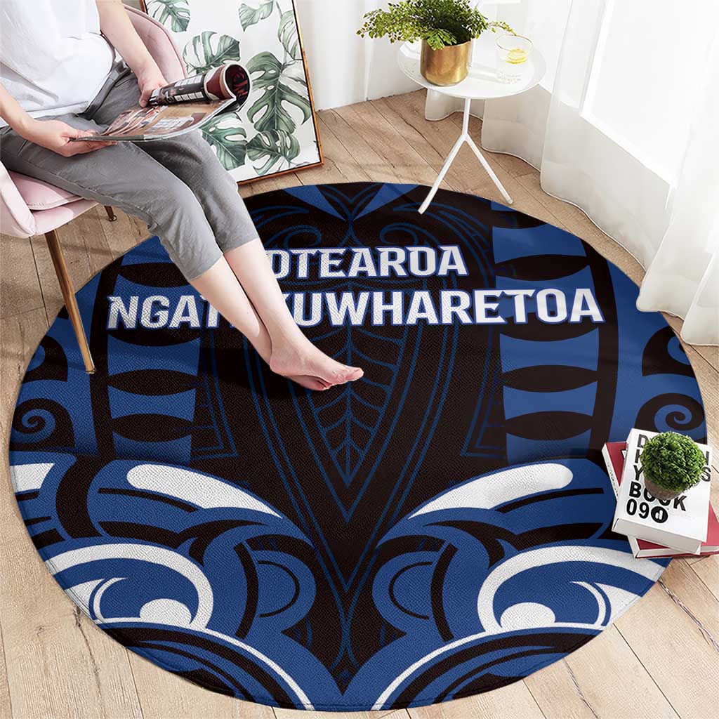 Aotearoa Ngati Tuwharetoa Round Carpet Maori Pattern New Zealand - Polynesian Pride