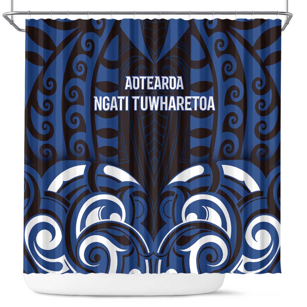Aotearoa Ngati Tuwharetoa Shower Curtain Maori Pattern New Zealand - Polynesian Pride