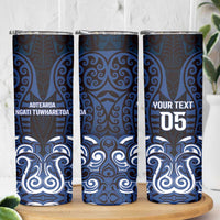 Custom Aotearoa Ngati Tuwharetoa Skinny Tumbler Maori Pattern New Zealand DT05 - Polynesian Pride