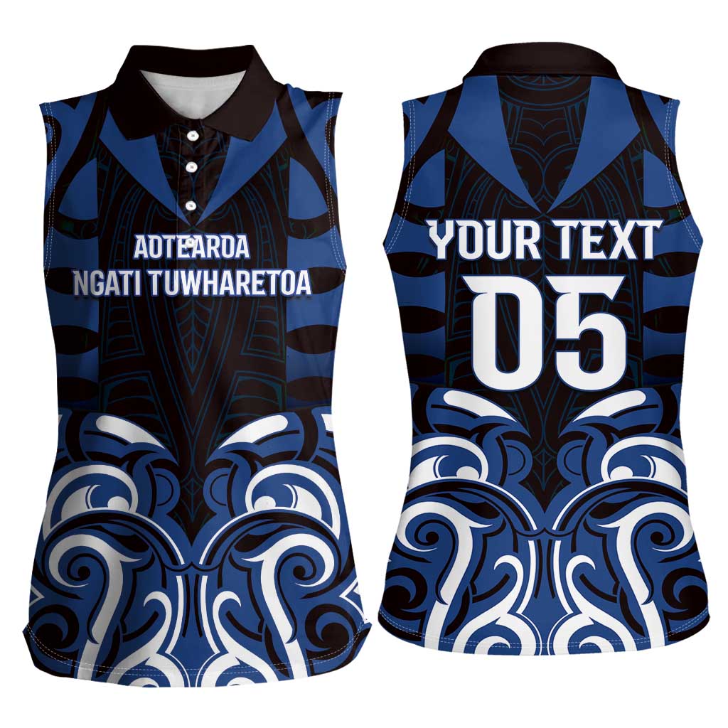 Custom Aotearoa Ngati Tuwharetoa Women Sleeveless Polo Shirt Maori Pattern New Zealand - Polynesian Pride