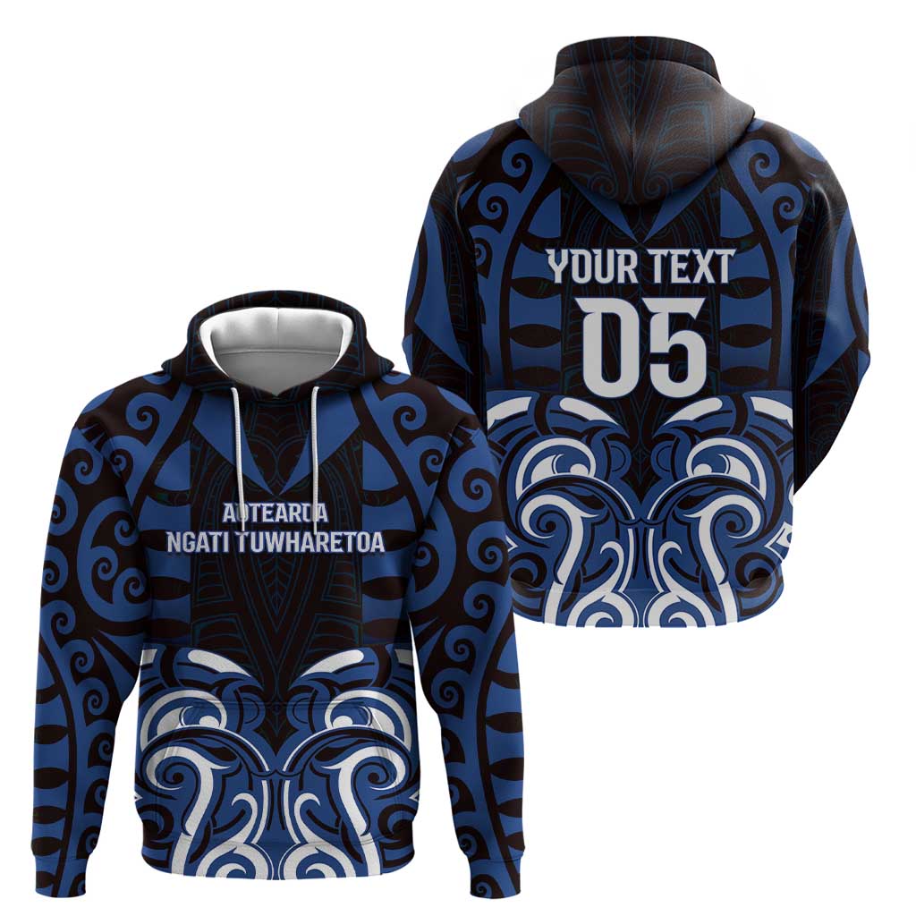 Custom Aotearoa Ngati Tuwharetoa Zip Hoodie Maori Pattern New Zealand - Polynesian Pride