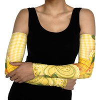 Hawaii Palaka Arm Sleeves Cute Ripe Mango Turtle On The Waves