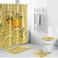 Hawaii Palaka Bathroom Set Cute Ripe Mango Turtle On The Waves