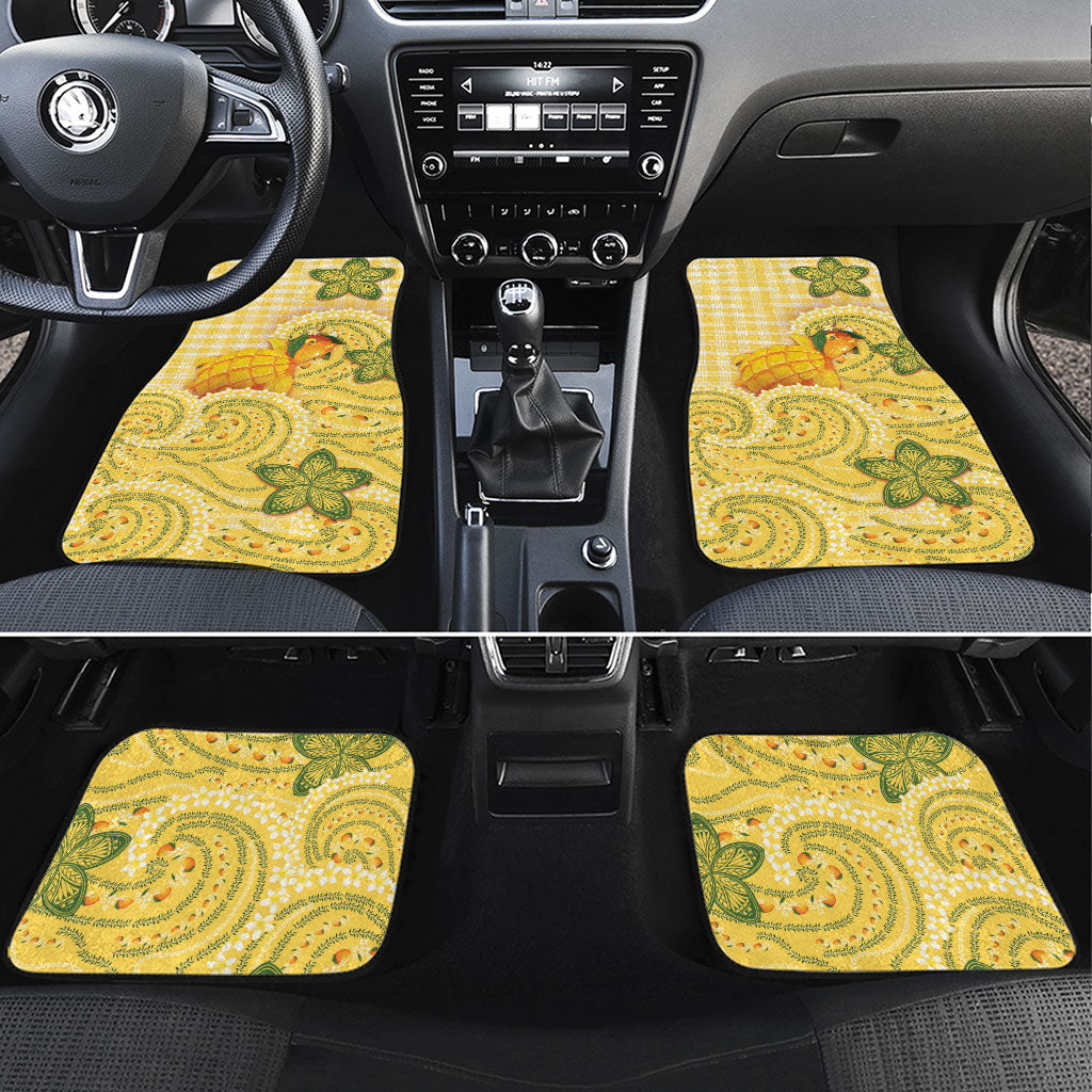 Hawaii Palaka Car Mats Cute Ripe Mango Turtle On The Waves