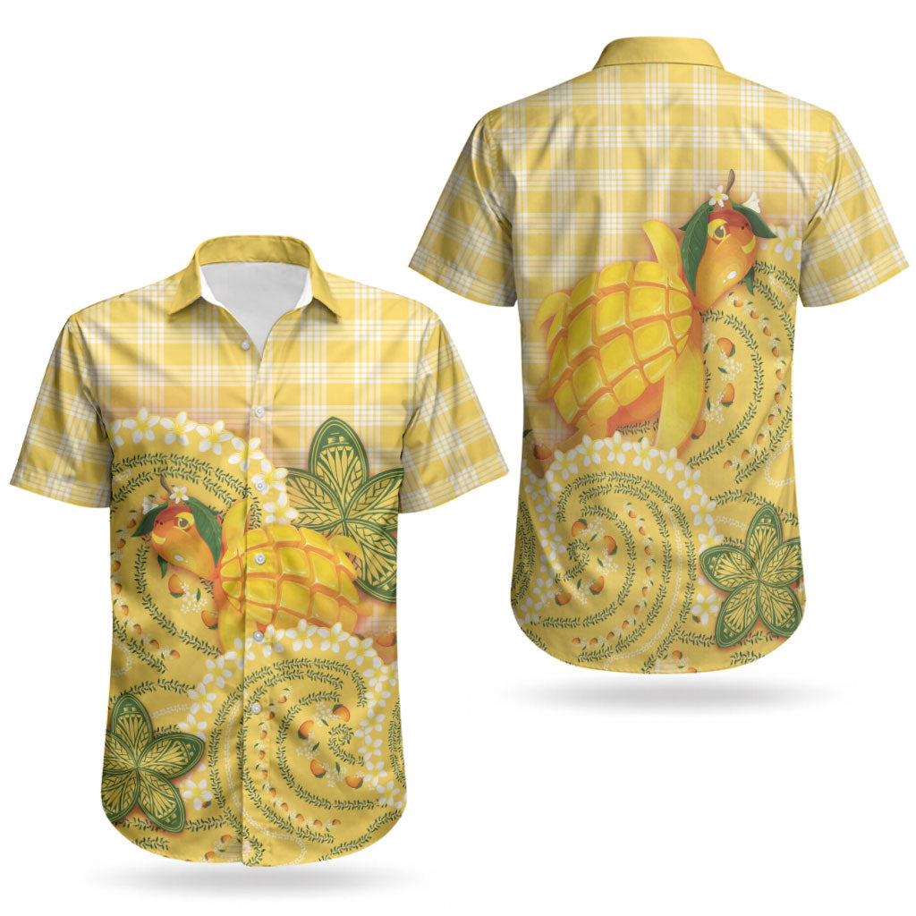 Hawaii Palaka Couples Matching Tank Maxi Dress and Hawaiian Shirt Cute Ripe Mango Turtle On The Waves