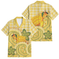 Hawaii Palaka Family Matching Long Sleeve Bodycon Dress and Hawaiian Shirt Cute Ripe Mango Turtle On The Waves