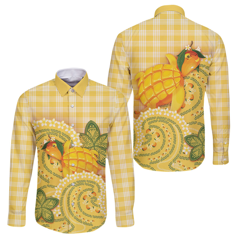 Hawaii Palaka Family Matching Mermaid Dress and Hawaiian Shirt Cute Ripe Mango Turtle On The Waves