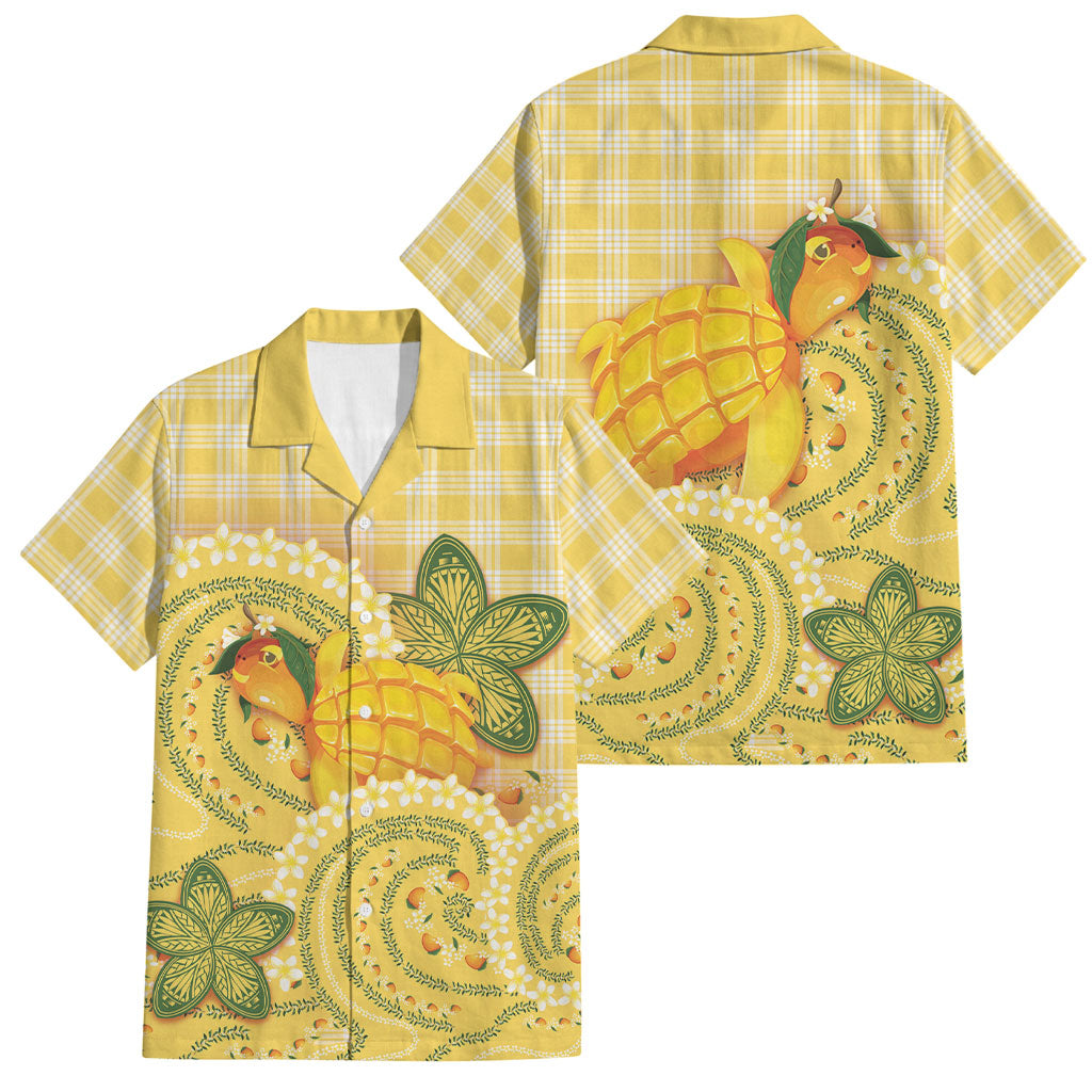 Hawaii Palaka Family Matching Off Shoulder Maxi Dress and Hawaiian Shirt Cute Ripe Mango Turtle On The Waves