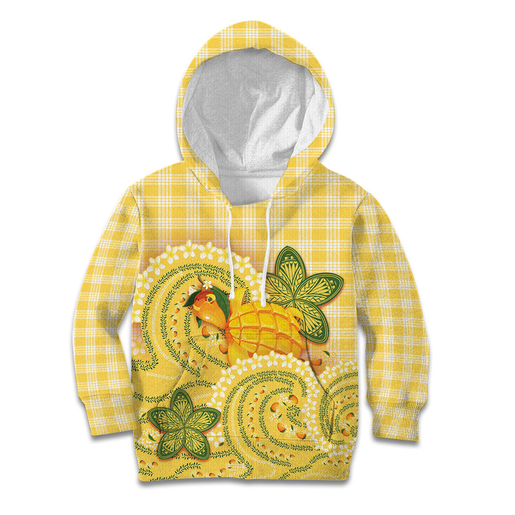 Hawaii Palaka Kid Hoodie Cute Ripe Mango Turtle On The Waves
