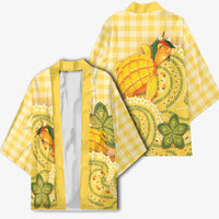 Hawaii Palaka Kimono Cute Ripe Mango Turtle On The Waves