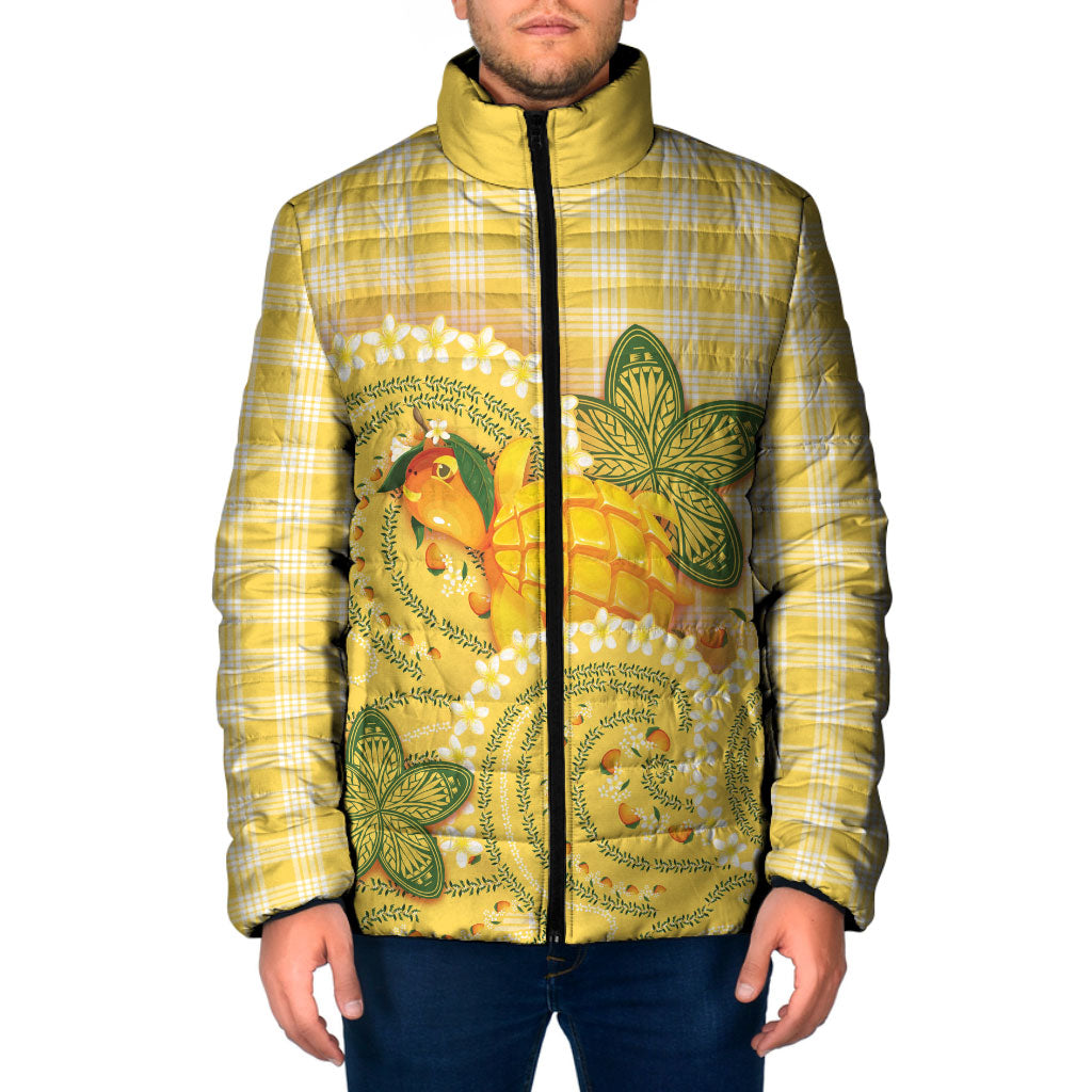 Hawaii Palaka Padded Jacket Cute Ripe Mango Turtle On The Waves