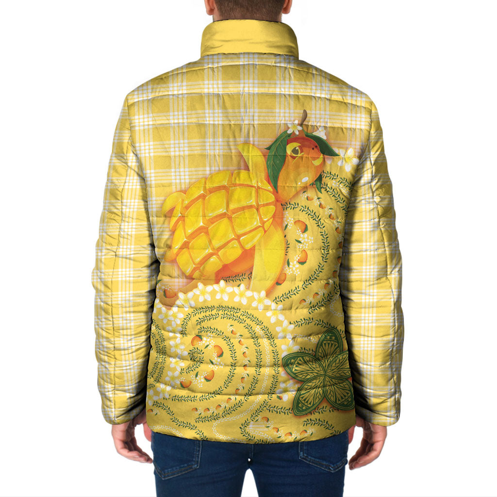 Hawaii Palaka Padded Jacket Cute Ripe Mango Turtle On The Waves