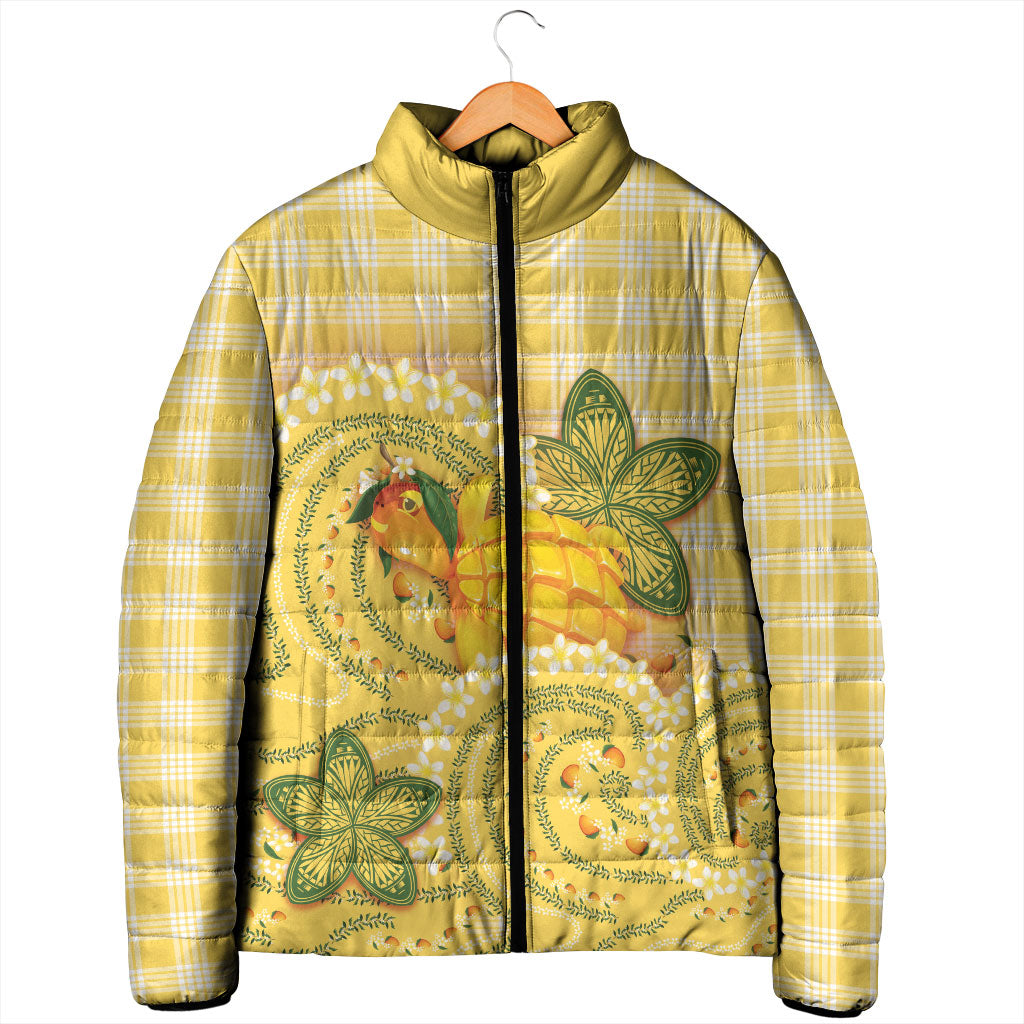 Hawaii Palaka Padded Jacket Cute Ripe Mango Turtle On The Waves