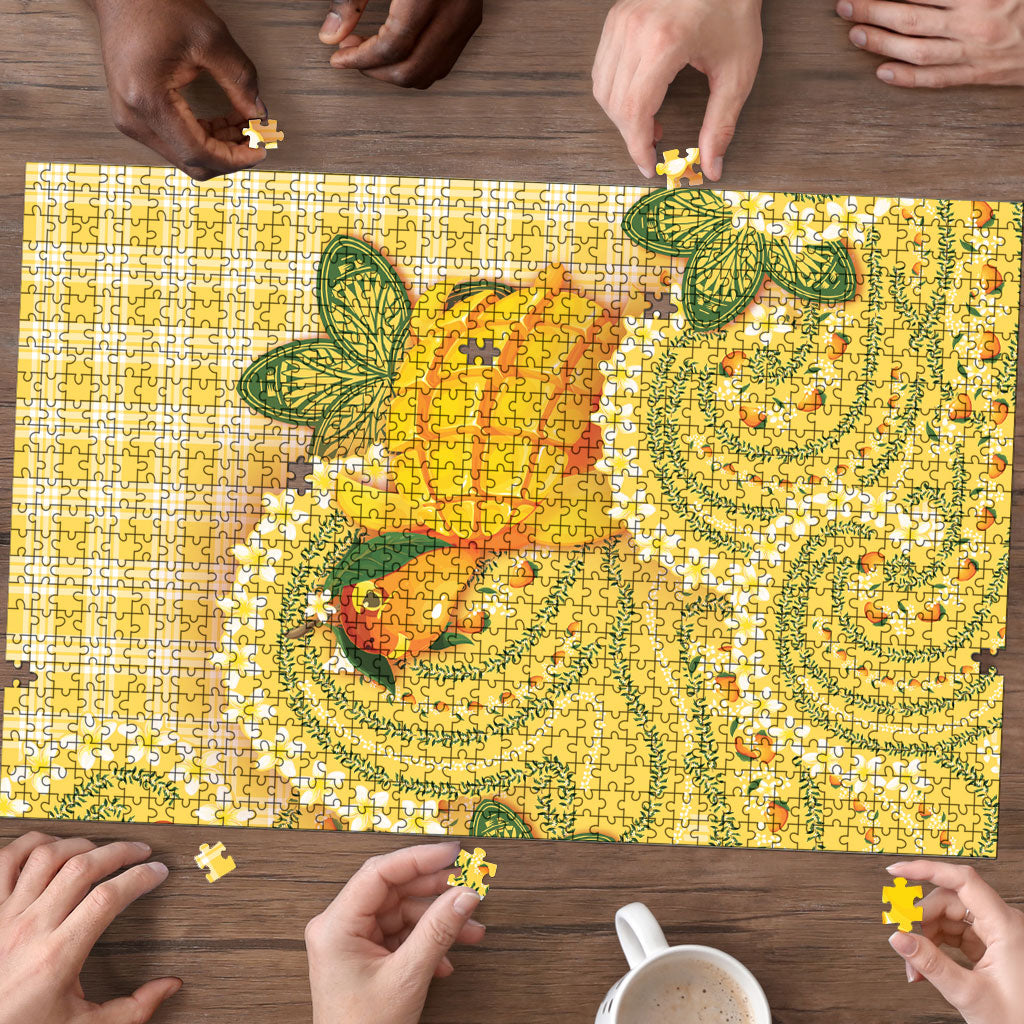 Hawaii Palaka Puzzle Cute Ripe Mango Turtle On The Waves