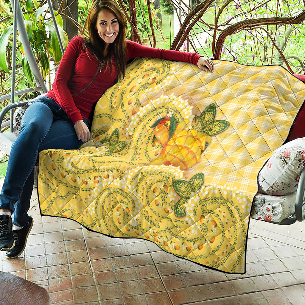 Hawaii Palaka Quilt Cute Ripe Mango Turtle On The Waves